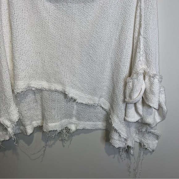 Free People - We the Free White Cowl Neck Oversized Knit Short Sleeve Sweater - Picture 5 of 7